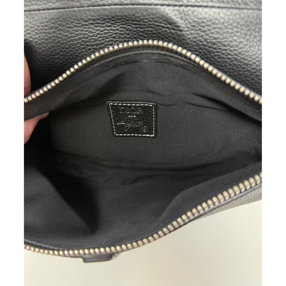 Dior x Shawn Stussy Saddle Crossbody Grained Leather Bag - Picture 5 of 10